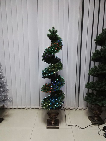 SYT50F046-5FT/152CM Fibre Optic Led Flashing PE/PVC Sprial Tree