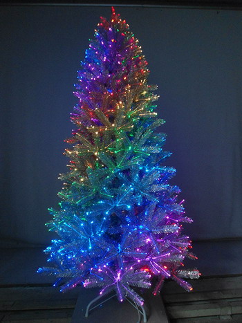 SYT70E092/7FT Led pre-lit Fiber optical Dancing Premium Artificial Christmas Slim Tree